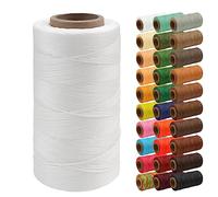 Uiopa Hilo Encerado, 1mm x 200m Plano Coser de Cuero Encerado, Hilos de Coser Encerado de Bobina para Proyectos de Cuero, Reparación de Calzado, Encuadernación, Manualidades