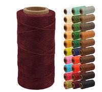Uiopa Hilo Encerado, 1mm x 200m Plano Coser de Cuero Encerado, Hilos de Coser Encerado de Bobina para Proyectos de Cuero, Reparación de Calzado, Encuadernación, Manualidades