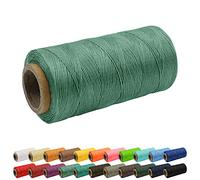 Uiopa Hilo encerado de 1 mm, hilo de coser de cuero plano 150D de 260 m, hilo de coser a mano, cordón encerado para manualidades de cuero, encuadernación, reparación de zapatos, cordón verde