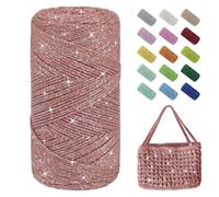 Uiopa Hilo Macrame 1,5mm x 280m, 200g Hilo Brillante para Tejer a Crochet, Lana Crochet de Algodon Cuerda Macrame para Bolsos, Cestas, Decoración, Manualidades
