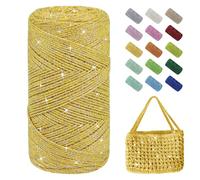 Uiopa Hilo Macrame 1,5mm x 280m, 200g Hilo Brillante para Tejer a Crochet, Lana Crochet de Algodon Cuerda Macrame para Bolsos, Cestas, Decoración, Manualidades