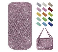 Uiopa Hilo Macrame 1,5mm x 280m, 200g Hilo Brillante para Tejer a Crochet, Lana Crochet de Algodon Cuerda Macrame para Bolsos, Cestas, Decoración, Manualidades