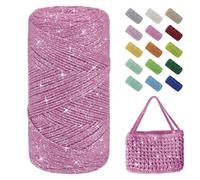 Uiopa Hilo Macrame 1,5mm x 280m, 200g Hilo Brillante para Tejer a Crochet, Lana Crochet de Algodon Cuerda Macrame para Bolsos, Cestas, Decoración, Manualidades