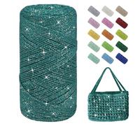 Uiopa Hilo Macrame 1,5mm x 280m, 200g Hilo Brillante para Tejer a Crochet, Lana Crochet de Algodon Cuerda Macrame para Bolsos, Cestas, Decoración, Manualidades