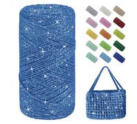 Uiopa Hilo Macrame 1,5mm x 280m, 200g Hilo Brillante para Tejer a Crochet, Lana Crochet de Algodon Cuerda Macrame para Bolsos, Cestas, Decoración, Manualidades