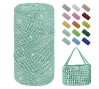 Uiopa Hilo Macrame 1,5mm x 280m, 200g Hilo Brillante para Tejer a Crochet, Lana Crochet de Algodon Cuerda Macrame para Bolsos, Cestas, Decoración, Manualidades