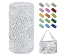 Uiopa Hilo Macrame 1,5mm x 280m, 200g Hilo Brillante para Tejer a Crochet, Lana Crochet de Algodon Cuerda Macrame para Bolsos, Cestas, Decoración, Manualidades