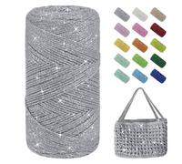 Uiopa Hilo Macrame 1,5mm x 280m, 200g Hilo Brillante para Tejer a Crochet, Lana Crochet de Algodon Cuerda Macrame para Bolsos, Cestas, Decoración, Manualidades