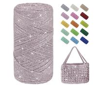 Uiopa Hilo Macrame 1,5mm x 280m, 200g Hilo Brillante para Tejer a Crochet, Lana Crochet de Algodon Cuerda Macrame para Bolsos, Cestas, Decoración, Manualidades