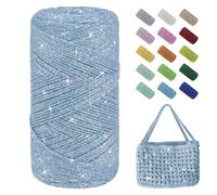 Uiopa Hilo Macrame 1,5mm x 280m, 200g Hilo Brillante para Tejer a Crochet, Lana Crochet de Algodon Cuerda Macrame para Bolsos, Cestas, Decoración, Manualidades