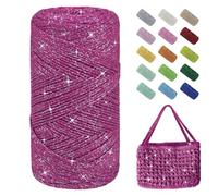 Uiopa Hilo Macrame 1,5mm x 280m, 200g Hilo Brillante para Tejer a Crochet, Lana Crochet de Algodon Cuerda Macrame para Bolsos, Cestas, Decoración, Manualidades