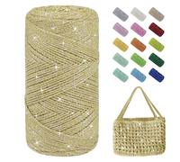 Uiopa Hilo Macrame 1,5mm x 280m, 200g Hilo Brillante para Tejer a Crochet, Lana Crochet de Algodon Cuerda Macrame para Bolsos, Cestas, Decoración, Manualidades
