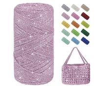 Uiopa Hilo Macrame 1,5mm x 280m, 200g Hilo Brillante para Tejer a Crochet, Lana Crochet de Algodon Cuerda Macrame para Bolsos, Cestas, Decoración, Manualidades