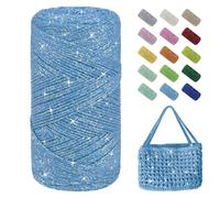 Uiopa Hilo Macrame 1,5mm x 280m, 200g Hilo Brillante para Tejer a Crochet, Lana Crochet de Algodon Cuerda Macrame para Bolsos, Cestas, Decoración, Manualidades