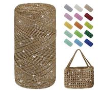 Uiopa Hilo Macrame 1,5mm x 280m, 200g Hilo Brillante para Tejer a Crochet, Lana Crochet de Algodon Cuerda Macrame para Bolsos, Cestas, Decoración, Manualidades