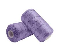Uiopa Hilo Macrame 1,5mm x 400m, Cuerda Macrame de Nylon para Ganchillo, Banda de Macramé Púrpura Claro para Bolsos a Crochet, Bricolaje, Decoración, Manualidades