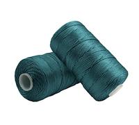 Uiopa Hilo Macrame 1,5mm x 400m, Cuerda Macrame de Nylon para Ganchillo, Hilo Crochet Azul Pavo Real Oscuro para Bolsos a Crochet, Bricolaje, Decoración, Manualidades