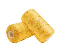 Uiopa Hilo Macrame 1,5mm x 400m, Cuerda Macrame de Nylon para Ganchillo, Hilo Crochet Dorado para Bolsos a Crochet, Bricolaje, Decoración, Manualidades