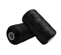 Uiopa Hilo Macrame 1,5mm x 400m, Cuerda Macrame de Nylon para Ganchillo, Hilo Crochet Negro para Bolsos a Crochet, Bricolaje, Decoración, Manualidades