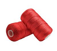 Uiopa Hilo Macrame 1,5mm x 400m, Cuerda Macrame de Nylon para Ganchillo, Hilo Crochet Rojo para Bolsos a Crochet, Bricolaje, Decoración, Manualidades