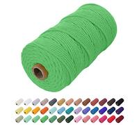 Uiopa Hilo Macrame 2mm x 200m, Cuerda Macrame Cuerda de Algodon Natural Cordel, Cuerda Manualidades para DIY Macrame Pared, Cortina, Colgar Plantas, Decoracion Dormitorio (Pasto Verde)