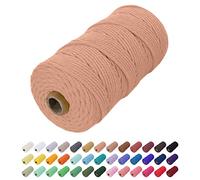 Uiopa Hilo Macrame 2mm x 200m, Cuerda Macrame Cuerda de Algodon Natural Cordel, Cuerda Manualidades para DIY Macrame Pared, Cortina, Colgar Plantas, Decoracion Dormitorio (Rojo ladrillo)