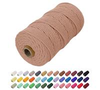 Uiopa Hilo Macrame 2mm x 200m, Cuerda Macrame Cuerda de Algodon Natural Cordel, Cuerda Manualidades para DIY Macrame Pared, Cortina, Colgar Plantas, Decoracion Dormitorio (Albaricoque)