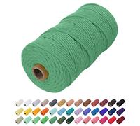 Uiopa Hilo Macrame 2mm x 200m, Cuerda Macrame Cuerda de Algodon Natural Cordel, Cuerda Manualidades para DIY Macrame Pared, Cortina, Colgar Plantas, Decoracion Dormitorio (Verde)
