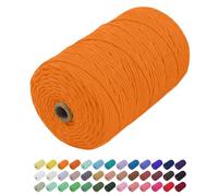 Uiopa Hilo Macrame 3mm x 200m, Cuerda Macrame Gruesa Cuerda de Algodon Natural, Cordel Colores Hilo de Algodón para Manualidades, Macrame Pared, Cortinas, Colgar Plantas, Colgar Fotos (Dorado)