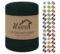 Uiopa Hilo Macrame 3mm x 300m Verde Oscuro Macrame Cuerda Algodon Natural de 4 Hilos Algodó Corde, Bricolaje Craft Cuerda para Macrame Pared, Cortinas, Colgador de Plantas, Cesta Regalo, Atrapasueños