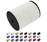 Uiopa Hilo Macrame 8mm x 40m, Cuerda Macrame Cuerda de Algodon Natural Cordel, Cuerda Manualidades para DIY Macrame Pared, Cortina, Colgar Plantas, Decoracion Dormitorio (Natural)