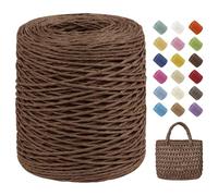 Uiopa Rafia para Tejer Crochet, 100g/150m Hilo de Rafia Natural, Hilo Crochet de Papel para Bolsos, Sombreros, Cestas, Decoración, Manualidades