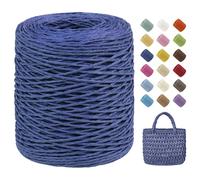 Uiopa Rafia para Tejer Crochet, 100g/150m Hilo de Rafia Natural, Hilo Crochet de Papel para Bolsos, Sombreros, Cestas, Decoración, Manualidades