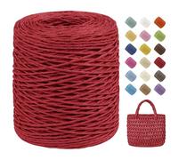 Uiopa Rafia para Tejer Crochet, 100g/150m Hilo de Rafia Natural, Hilo Crochet de Papel para Bolsos, Sombreros, Cestas, Decoración, Manualidades
