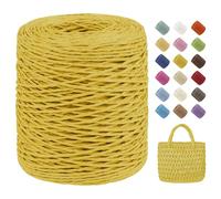 Uiopa Rafia para Tejer Crochet, 100g/150m Hilo de Rafia Natural, Hilo Crochet de Papel para Bolsos, Sombreros, Cestas, Decoración, Manualidades
