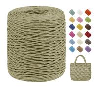 Uiopa Rafia para Tejer Crochet, 100g/150m Hilo de Rafia Natural, Hilo Crochet de Papel para Bolsos, Sombreros, Cestas, Decoración, Manualidades
