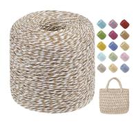 Uiopa Rafia para Tejer Crochet, 160g/240m Hilo de Rafia Natural, Hilo Crochet de Papel para Bolsos, Sombreros, Cestas, Decoración, Manualidades