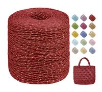 Uiopa Rafia para Tejer Crochet, 160g/240m Hilo de Rafia Natural, Hilo Crochet de Papel para Bolsos, Sombreros, Cestas, Decoración, Manualidades