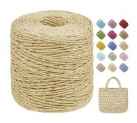 Uiopa Rafia para Tejer Crochet, 160g/240m Hilo de Rafia Natural, Hilo Crochet de Papel para Bolsos, Sombreros, Cestas, Decoración, Manualidades