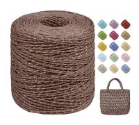Uiopa Rafia para Tejer Crochet, 160g/240m Hilo de Rafia Natural, Hilo Crochet de Papel para Bolsos, Sombreros, Cestas, Decoración, Manualidades