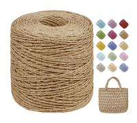 Uiopa Rafia para Tejer Crochet, 160g/240m Hilo de Rafia Natural, Hilo Crochet de Papel para Bolsos, Sombreros, Cestas, Decoración, Manualidades