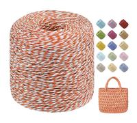 Uiopa Rafia para Tejer Crochet, 160g/240m Hilo de Rafia Natural, Hilo Crochet de Papel para Bolsos, Sombreros, Cestas, Decoración, Manualidades