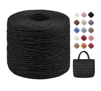 Uiopa Rafia para Tejer Crochet, 250g/380m Hilo de Rafia Natural, Hilo Crochet de Papel para Bolsos, Sombreros, Cestas, Decoración, Manualidades