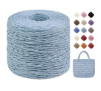 Uiopa Rafia para Tejer Crochet, 250g/380m Hilo de Rafia Natural, Hilo Crochet de Papel para Bolsos, Sombreros, Cestas, Decoración, Manualidades
