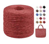 Uiopa Rafia para Tejer Crochet, 250g/380m Hilo de Rafia Natural, Hilo Crochet de Papel para Bolsos, Sombreros, Cestas, Decoración, Manualidades