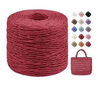 Uiopa Rafia para Tejer Crochet, 250g/380m Hilo de Rafia Natural, Hilo Crochet de Papel para Bolsos, Sombreros, Cestas, Decoración, Manualidades