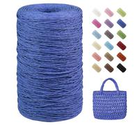 Uiopa Rafia para Tejer Crochet, 460g/700m Hilo de Rafia Natural, Hilo Crochet de Papel para Bolsos, Sombreros, Cestas, Decoración, Manualidades