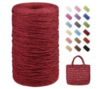 Uiopa Rafia para Tejer Crochet, 460g/700m Hilo de Rafia Natural, Hilo Crochet de Papel para Bolsos, Sombreros, Cestas, Decoración, Manualidades