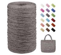 Uiopa Rafia para Tejer Crochet, 460g/700m Hilo de Rafia Natural, Hilo Crochet de Papel para Bolsos, Sombreros, Cestas, Decoración, Manualidades