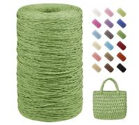 Uiopa Rafia para Tejer Crochet, 460g/700m Hilo de Rafia Natural, Hilo Crochet de Papel para Bolsos, Sombreros, Cestas, Decoración, Manualidades